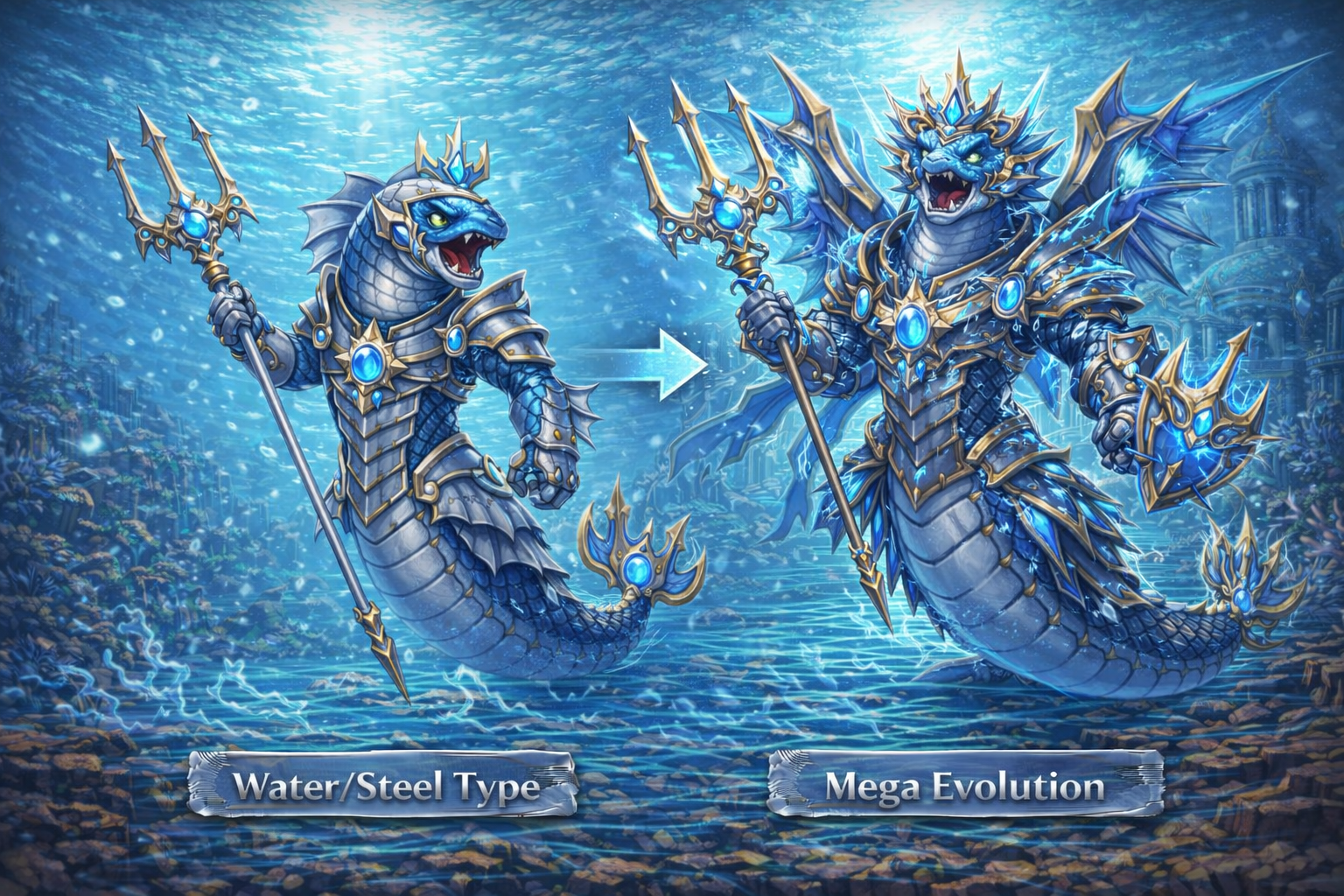 Aquaknight Water/Steel with Mega Evolution