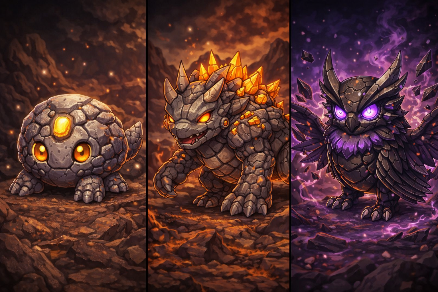 Rock Lava Evolution Line